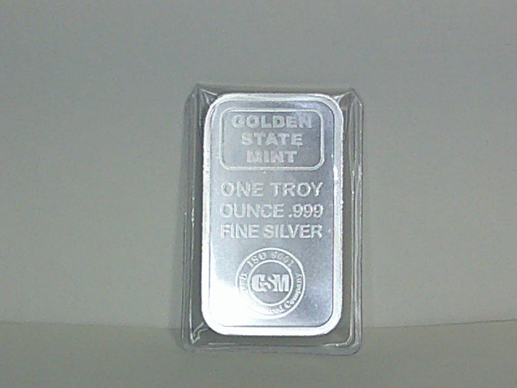 Golden State Mint 1oz Silver Bar .999 Fine Silver