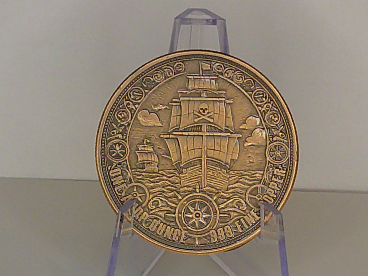 Pirate 1 AVDP oz 999 Fine Copper Round