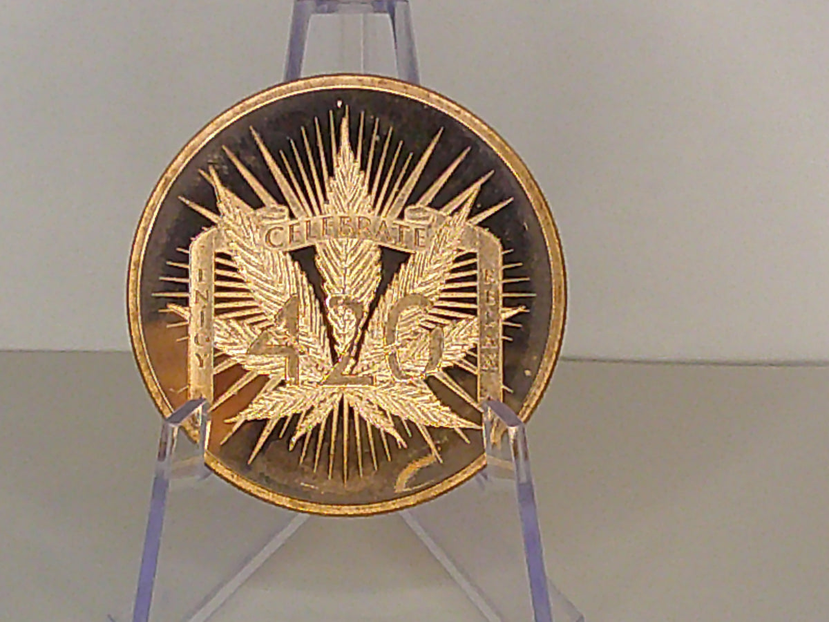 Cannabis 420 1oz AVDP 999 Copper Round