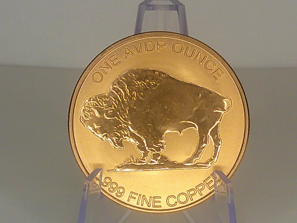 Buffalo Nickel Reverse Proof 1oz AVDP Copper Round