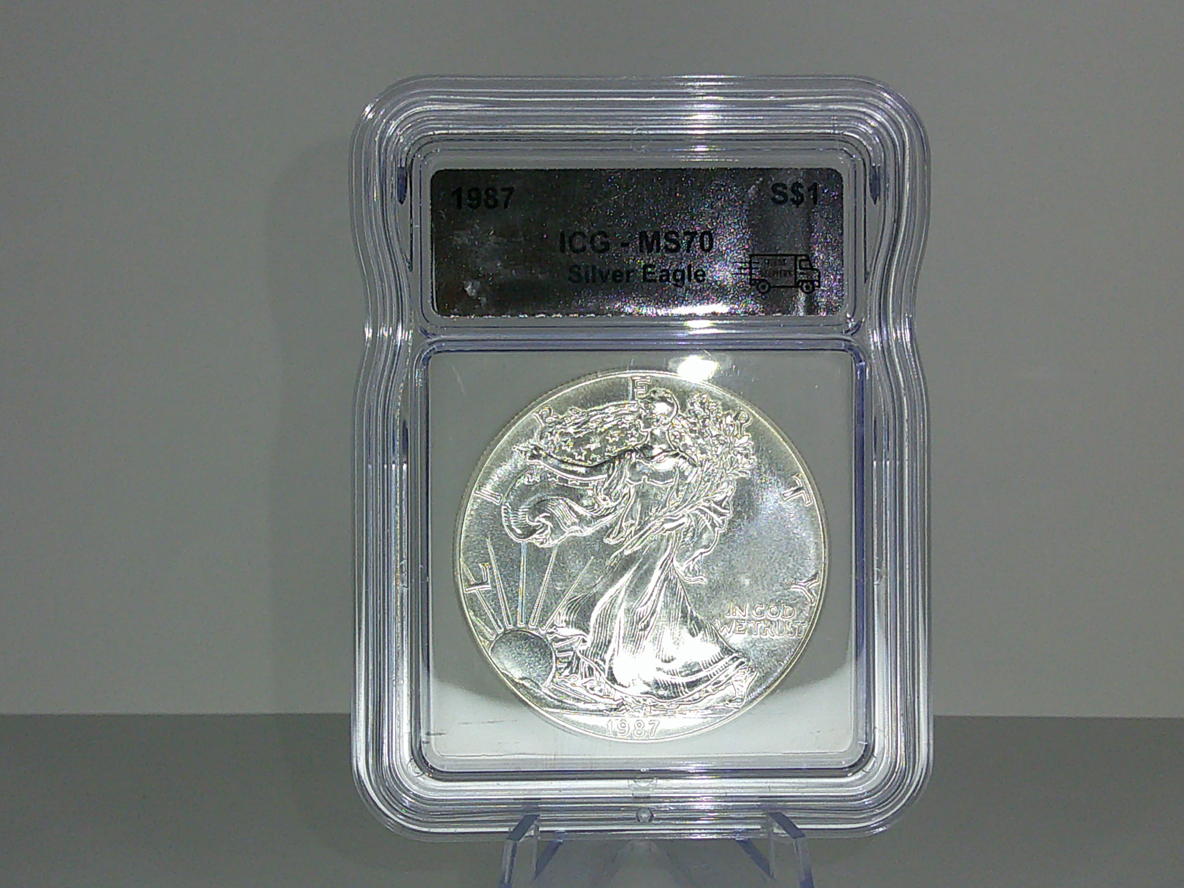 1987 American Silver Eagle ICG MS70