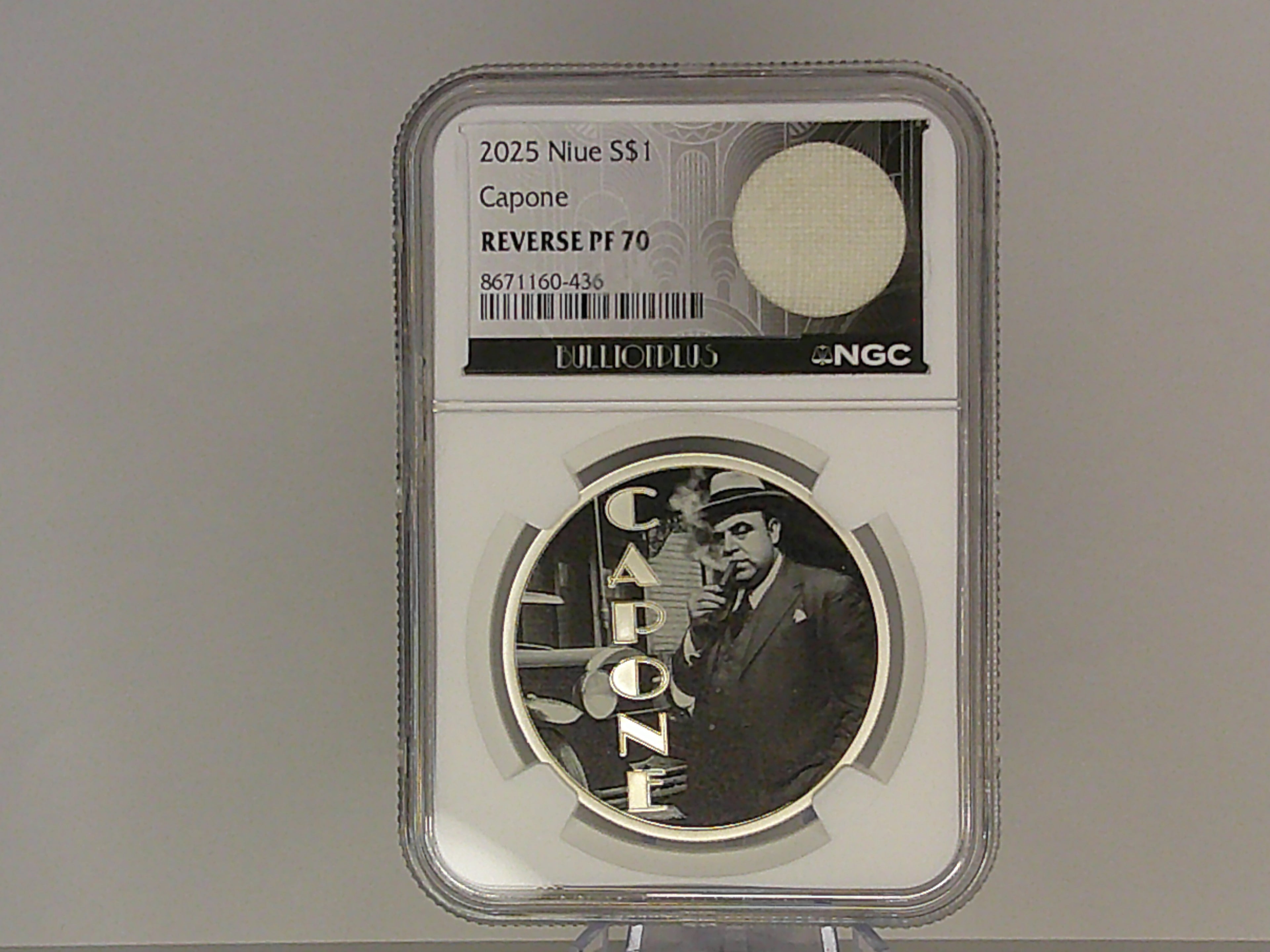 2025 NIUE S $1 Capone (Tablecloth Swatch) NGC PF70