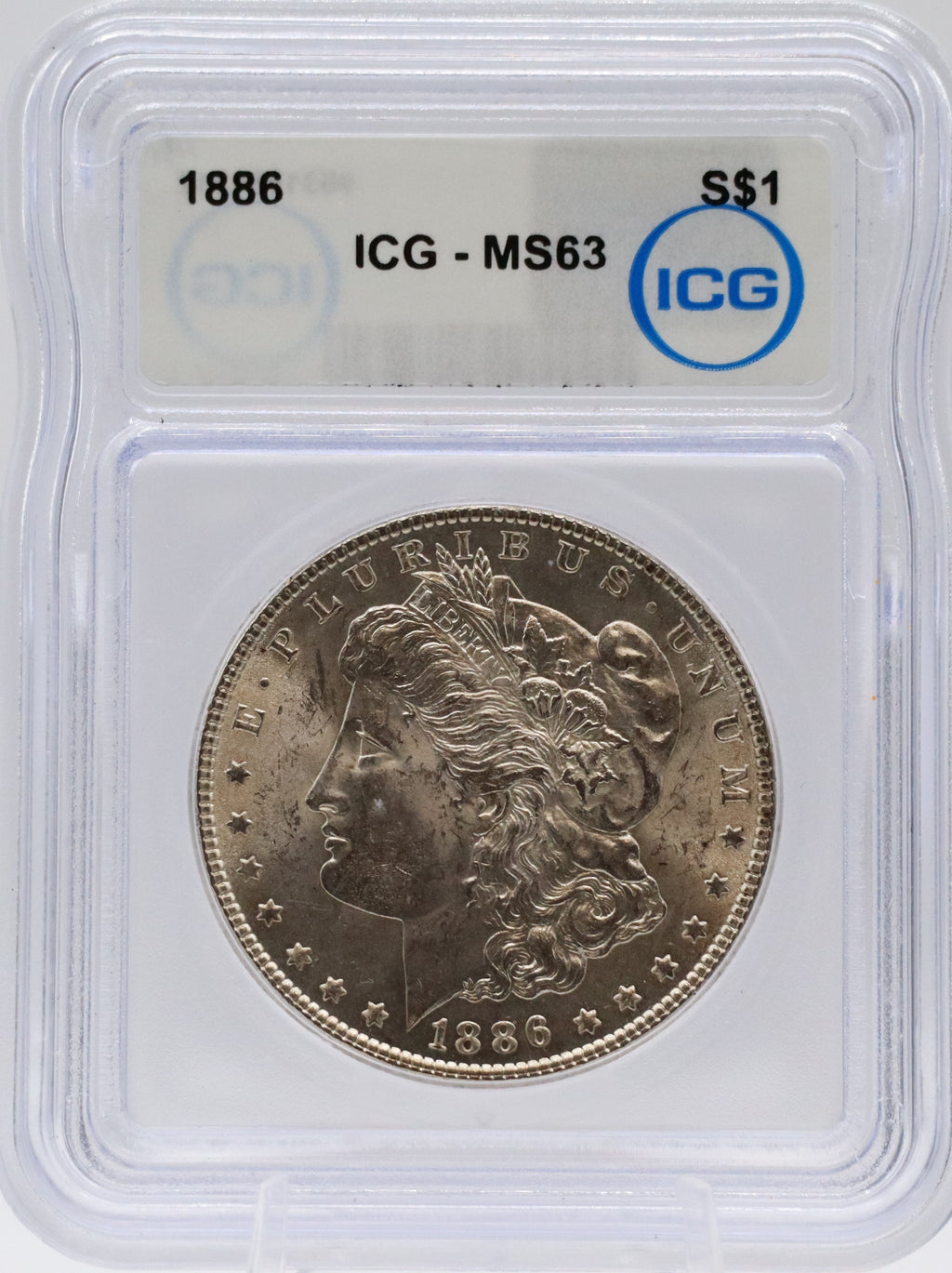 1886 Morgan Silver Dollar ICG MS63
