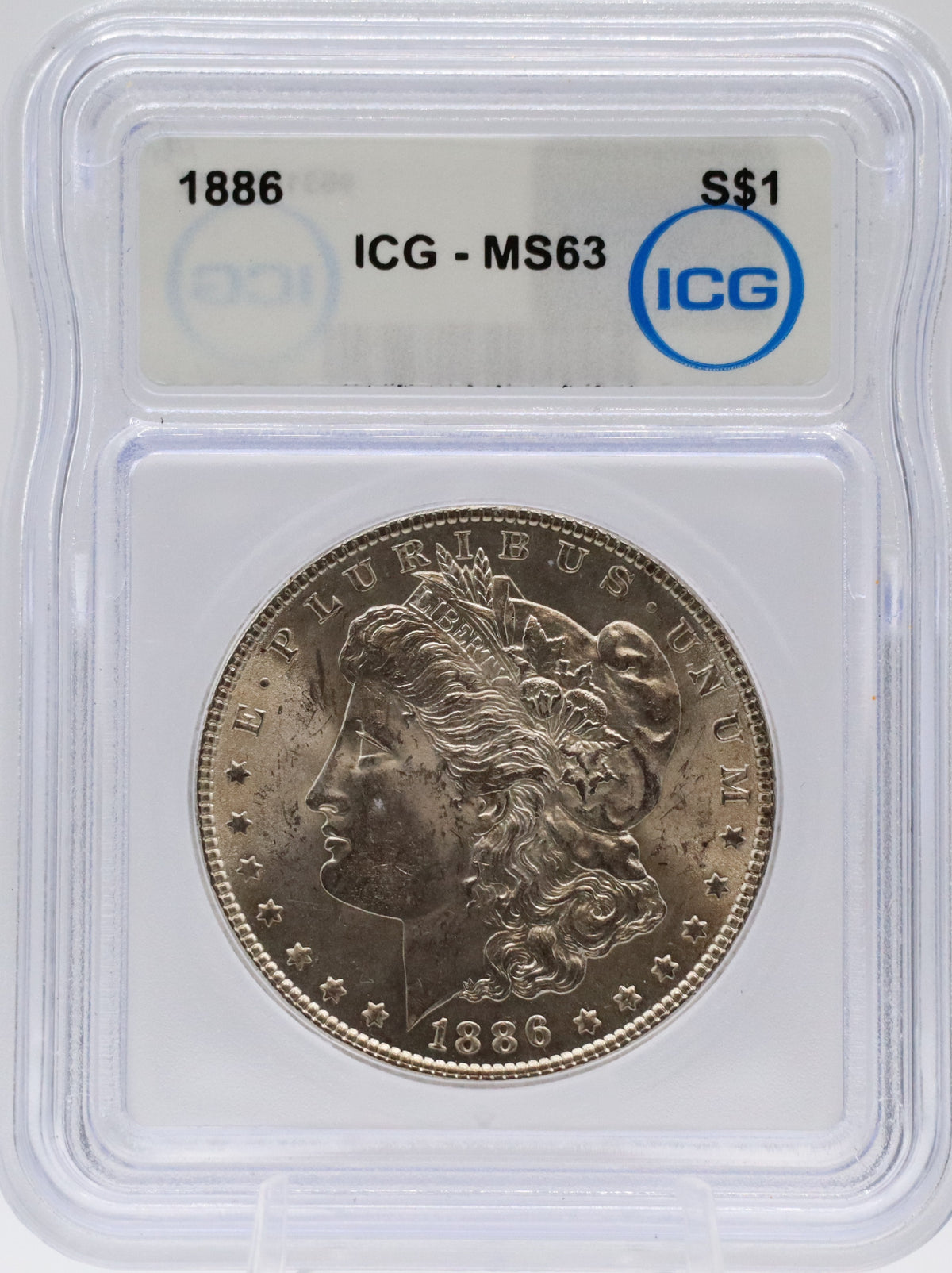 1886 Morgan Silver Dollar ICG MS63
