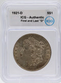1921-D Morgan Silver Dollar ICG Authentic "First and Last D"