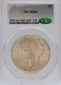 1922 Peace Silver Dollar CAC MS64