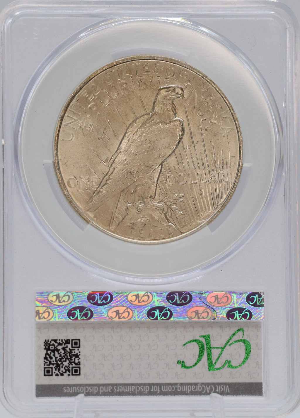 1922 Peace Silver Dollar CAC MS64