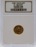 2001 $5 Gold Eagle NGC MS70