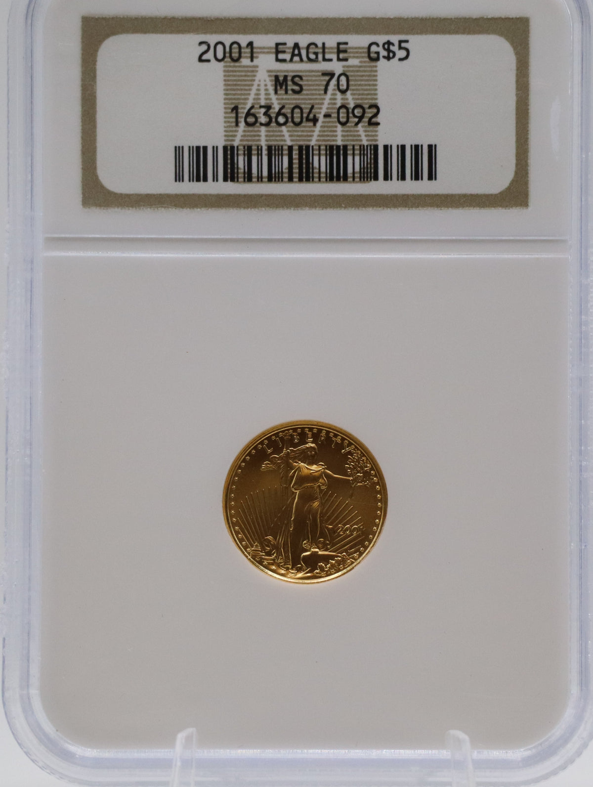 2001 $5 Gold Eagle NGC MS70