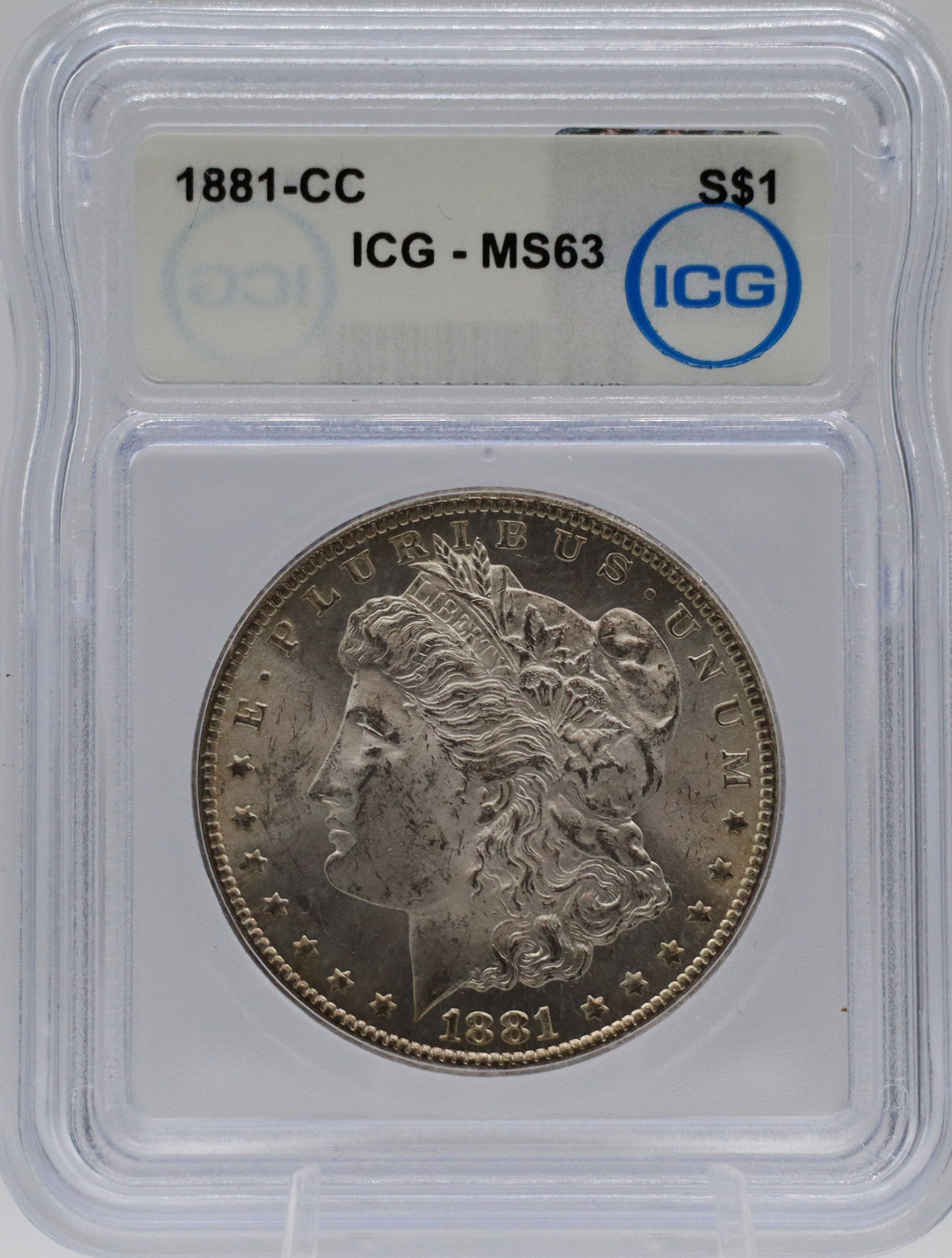 1881-CC Morgan Silver Dollar ICG MS63