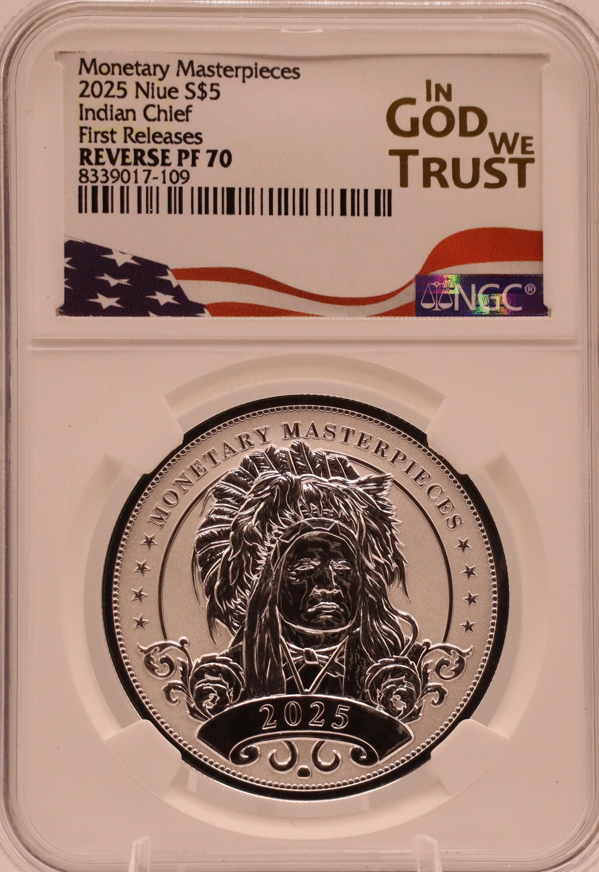 2025 NUIE S $5 Indian Chief NGC Reverse PF70