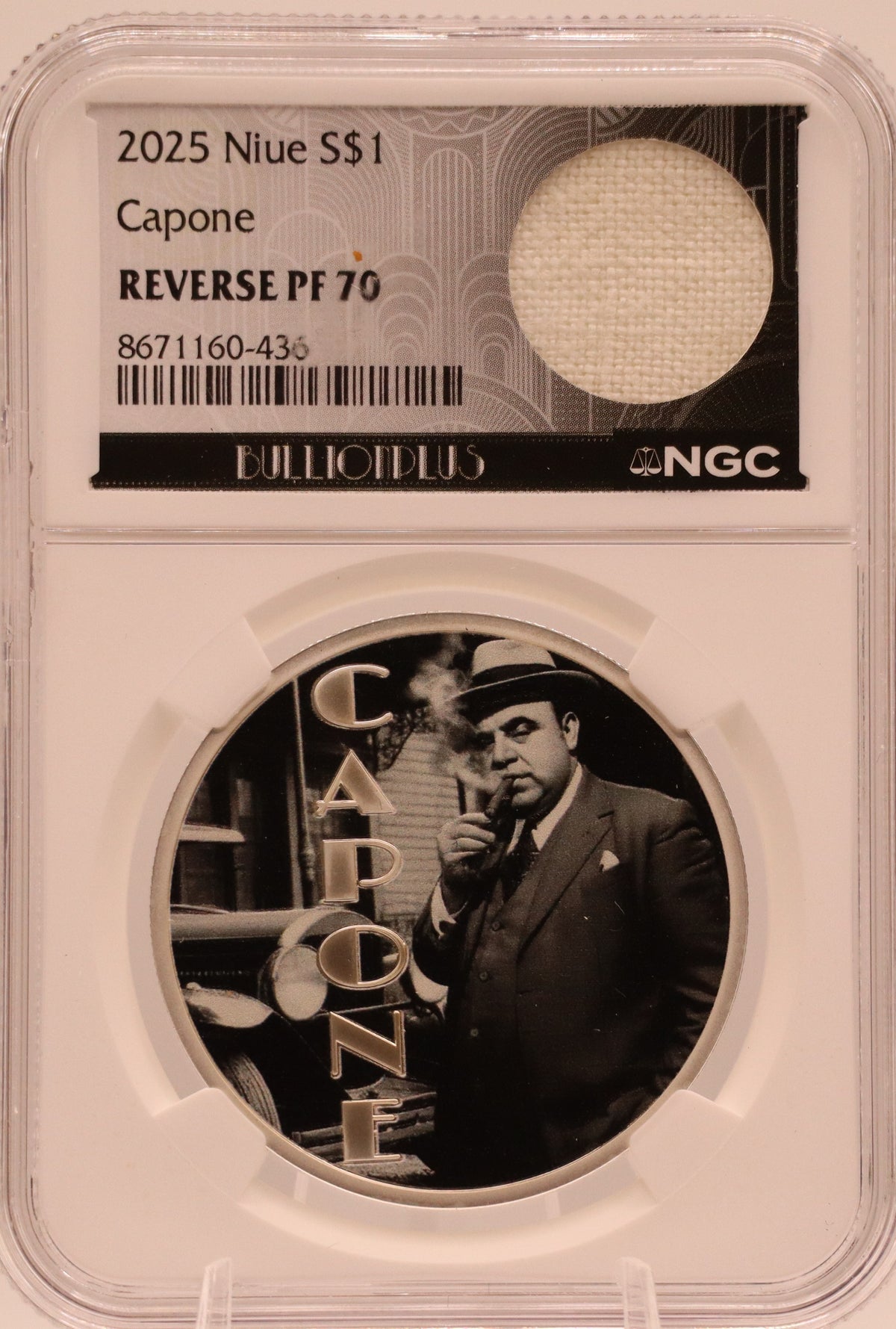 2025 NIUE S $1 Capone (Tablecloth Swatch) NGC PF70