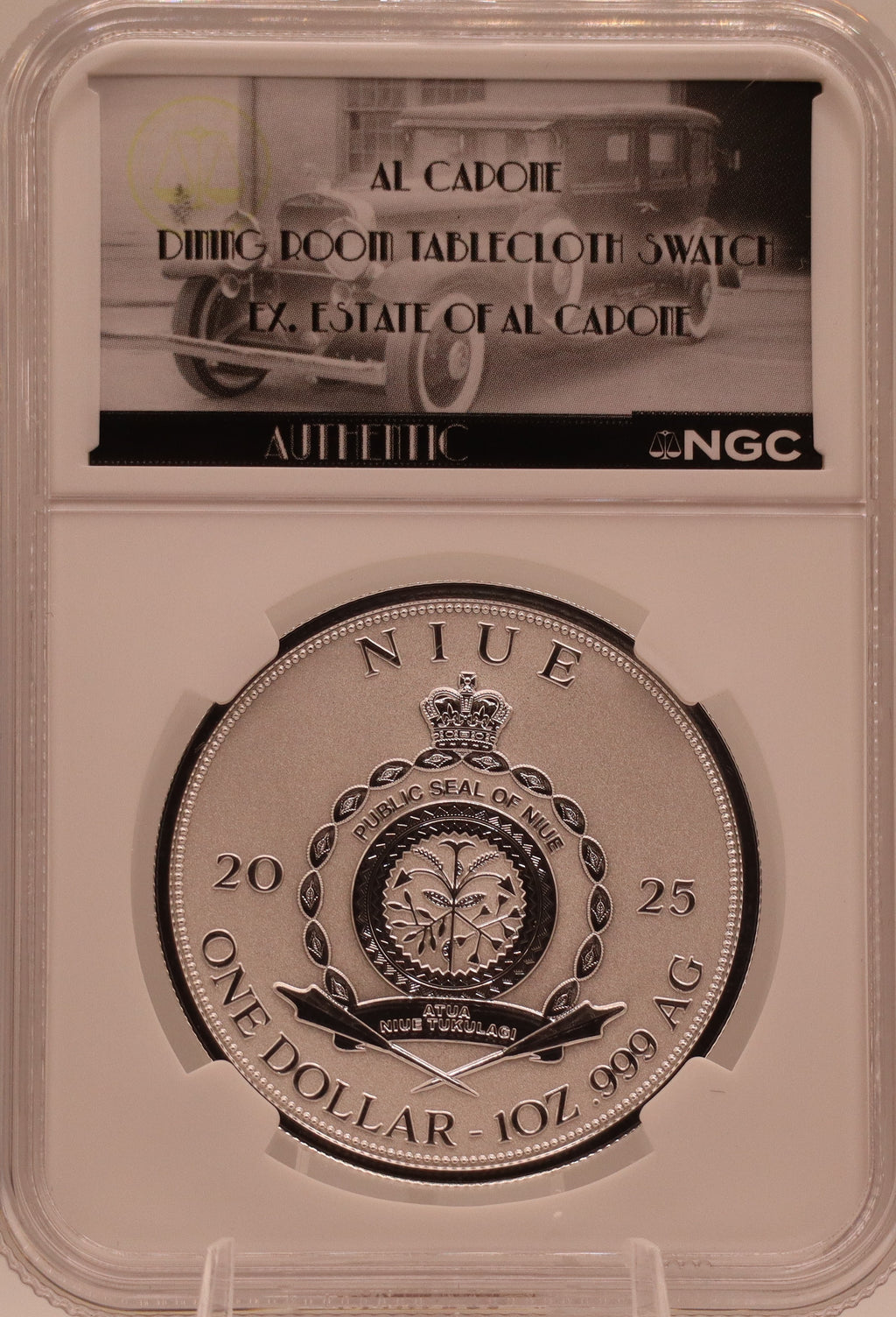 2025 NIUE S $1 Capone (Tablecloth Swatch) NGC PF70