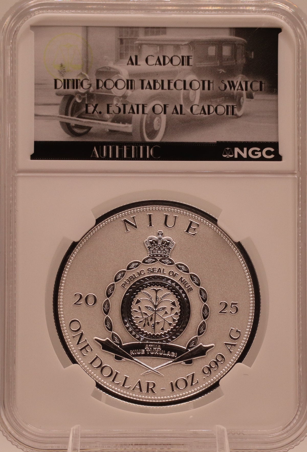 2025 NIUE S $1 Capone (Tablecloth Swatch) NGC PF70