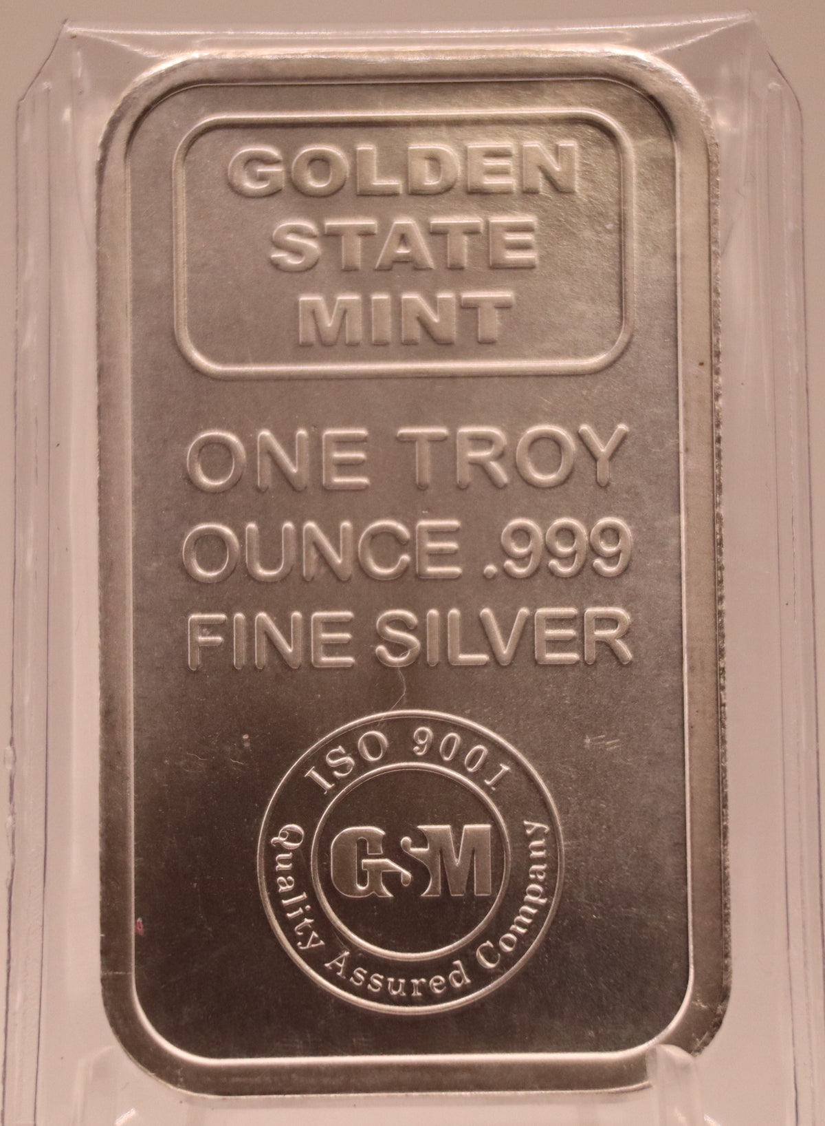 Golden State Mint 1oz Silver Bar .999 Fine Silver