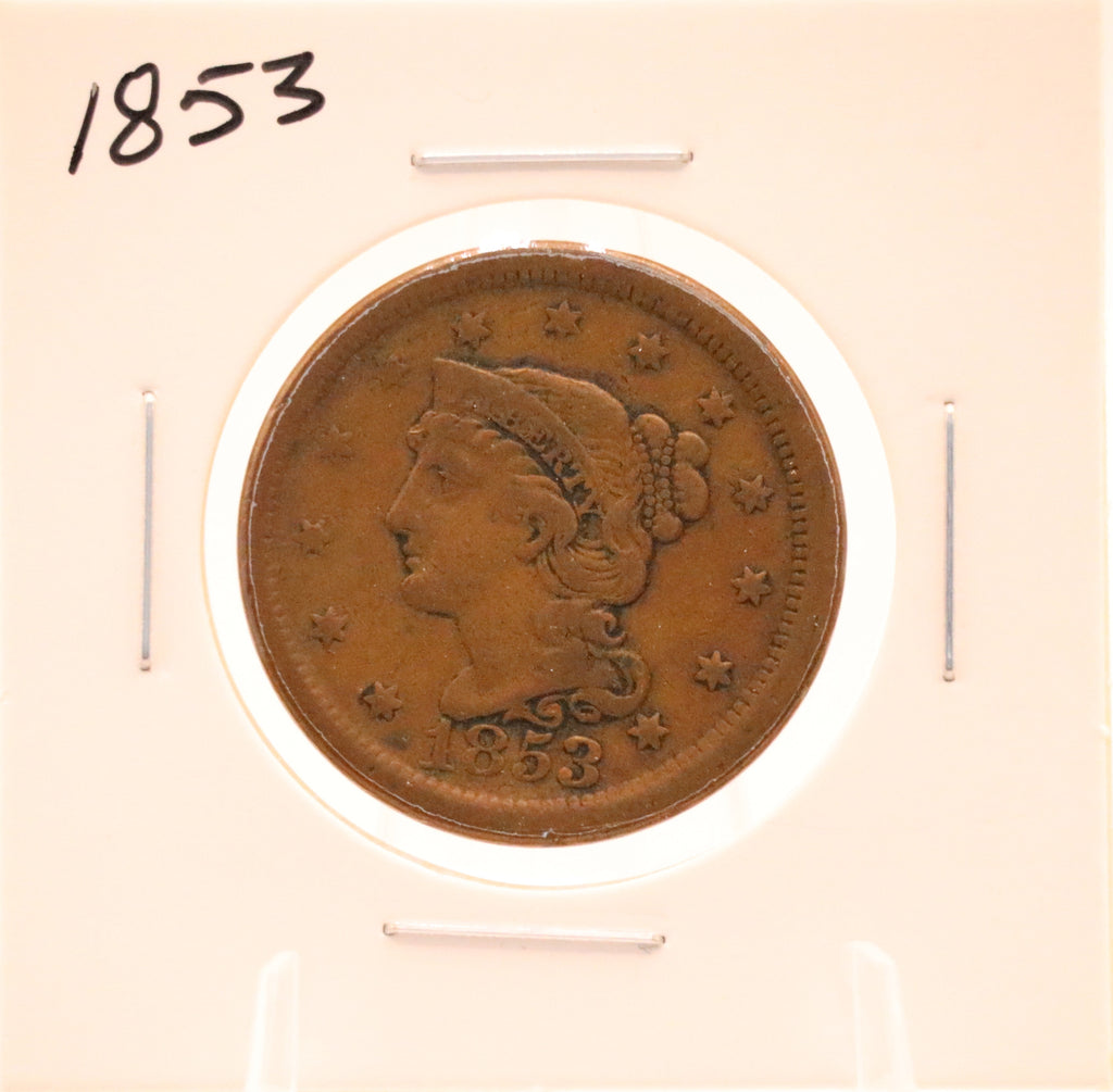 1853 Braided Hair Large Cent