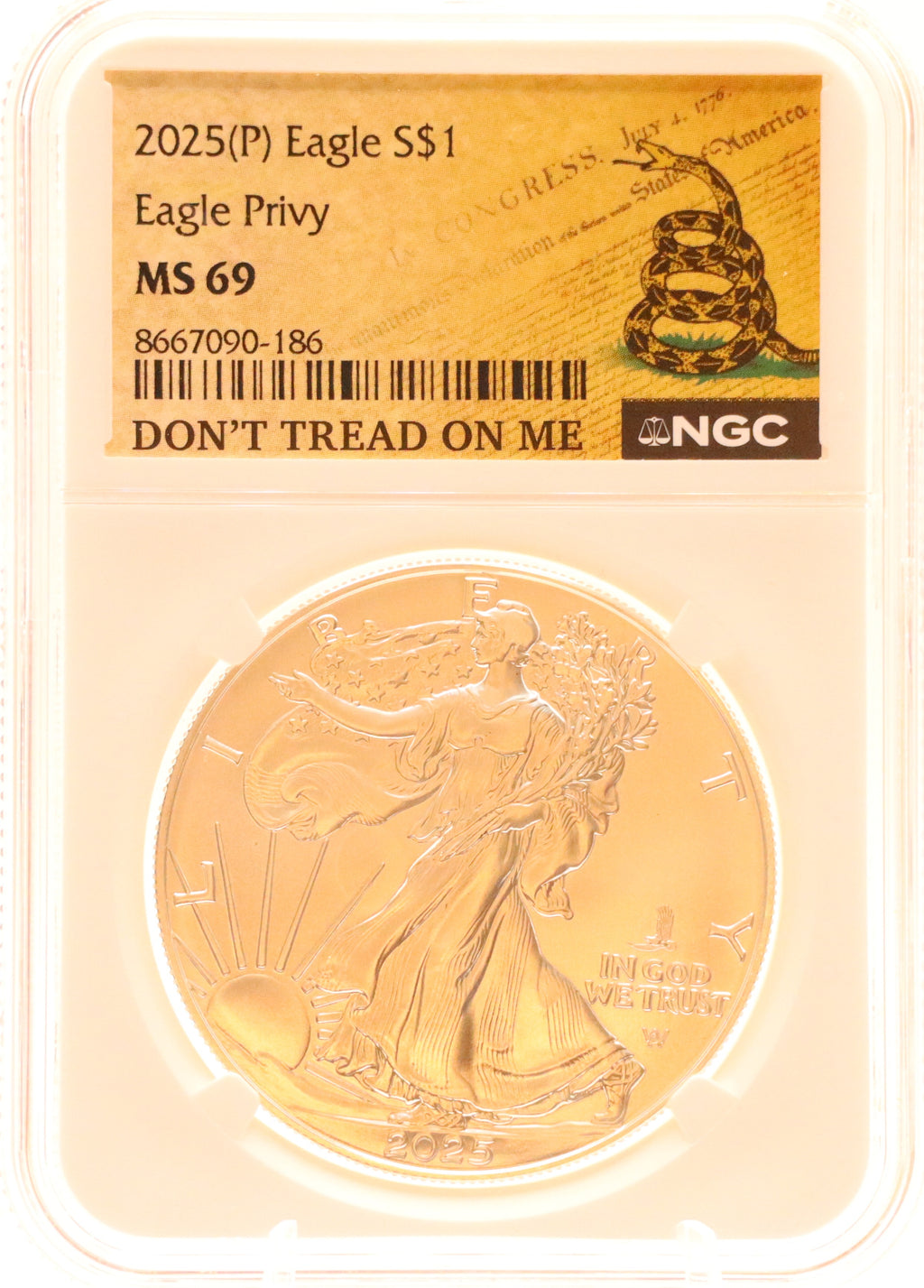 2025 (P) American Silver Eagle - Eagle Privy NGC MS69