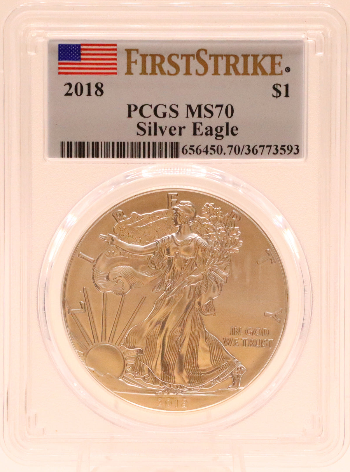2018 American Silver Eagle First Strike PCGS MS70