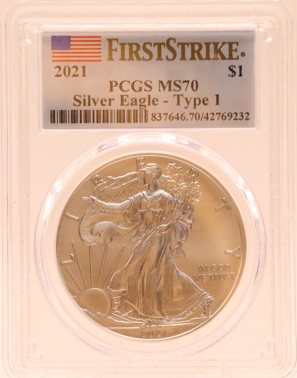 2021 American Silver Eagle First Strike PCGS MS70