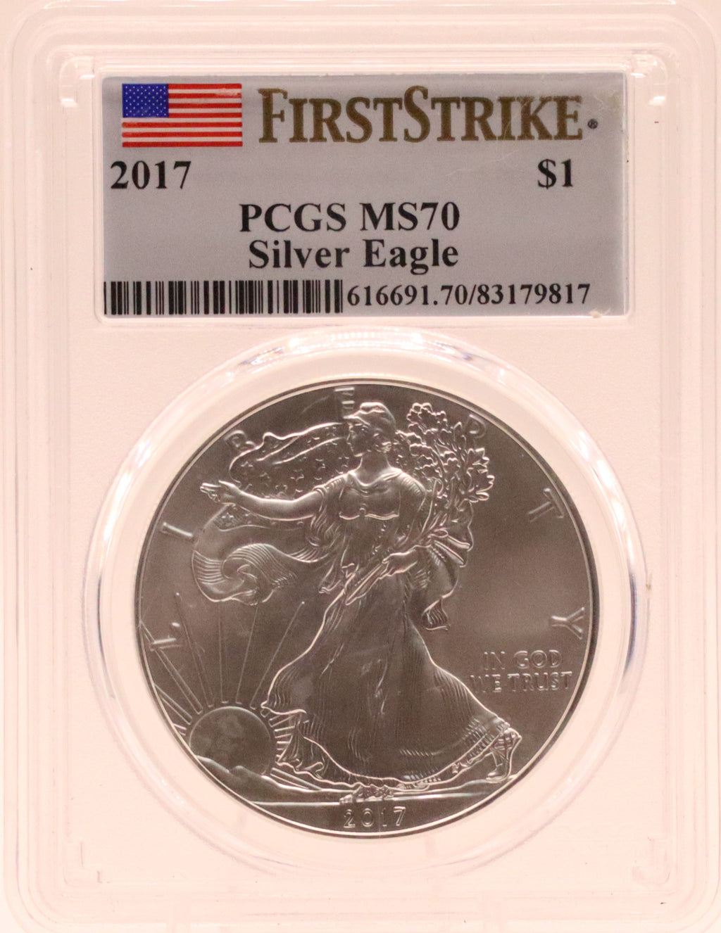 2017 American Silver Eagle First Strike PCGS MS70