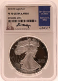 2018-W American Silver Eagle NGC PF70 Ultra Cameo Edmond Moy Signed