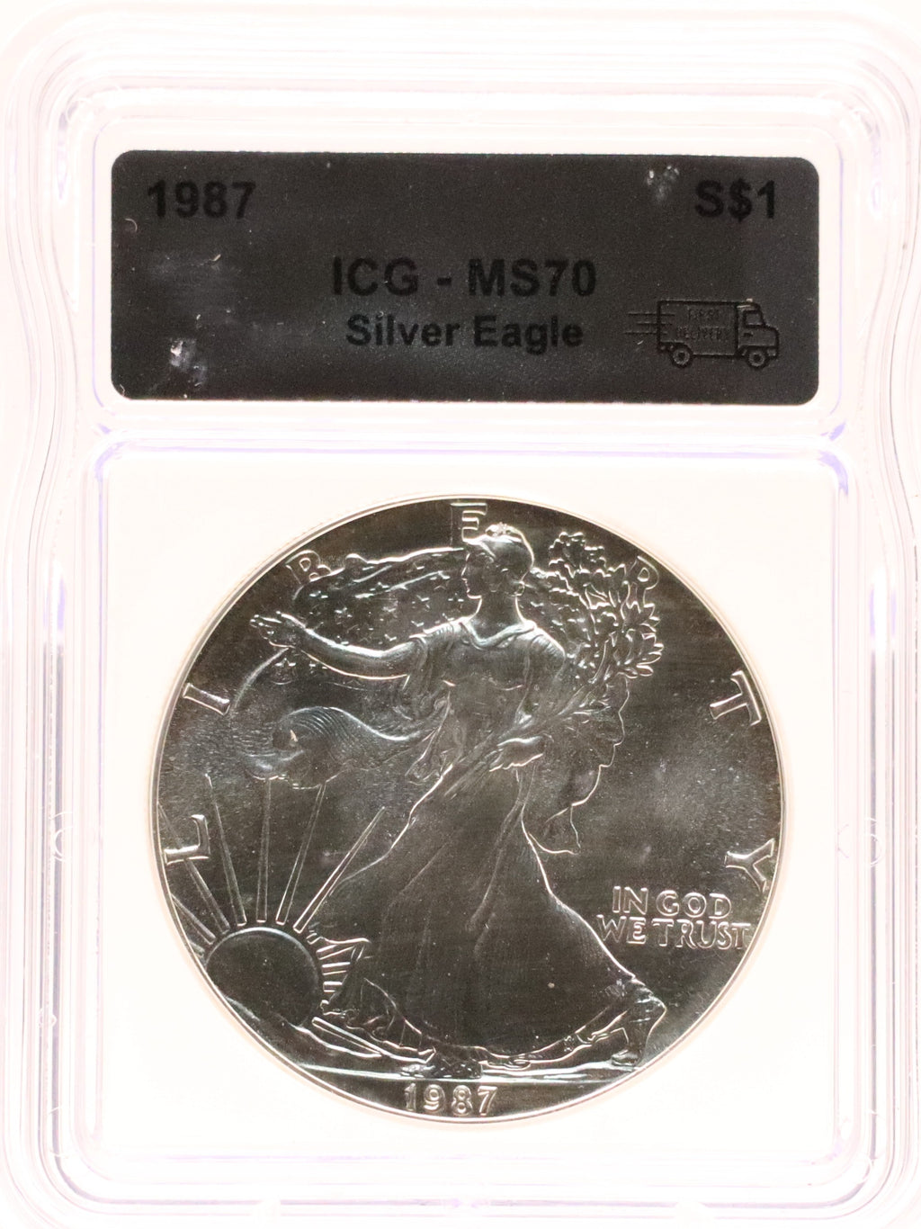 1987 American Silver Eagle ICG MS70