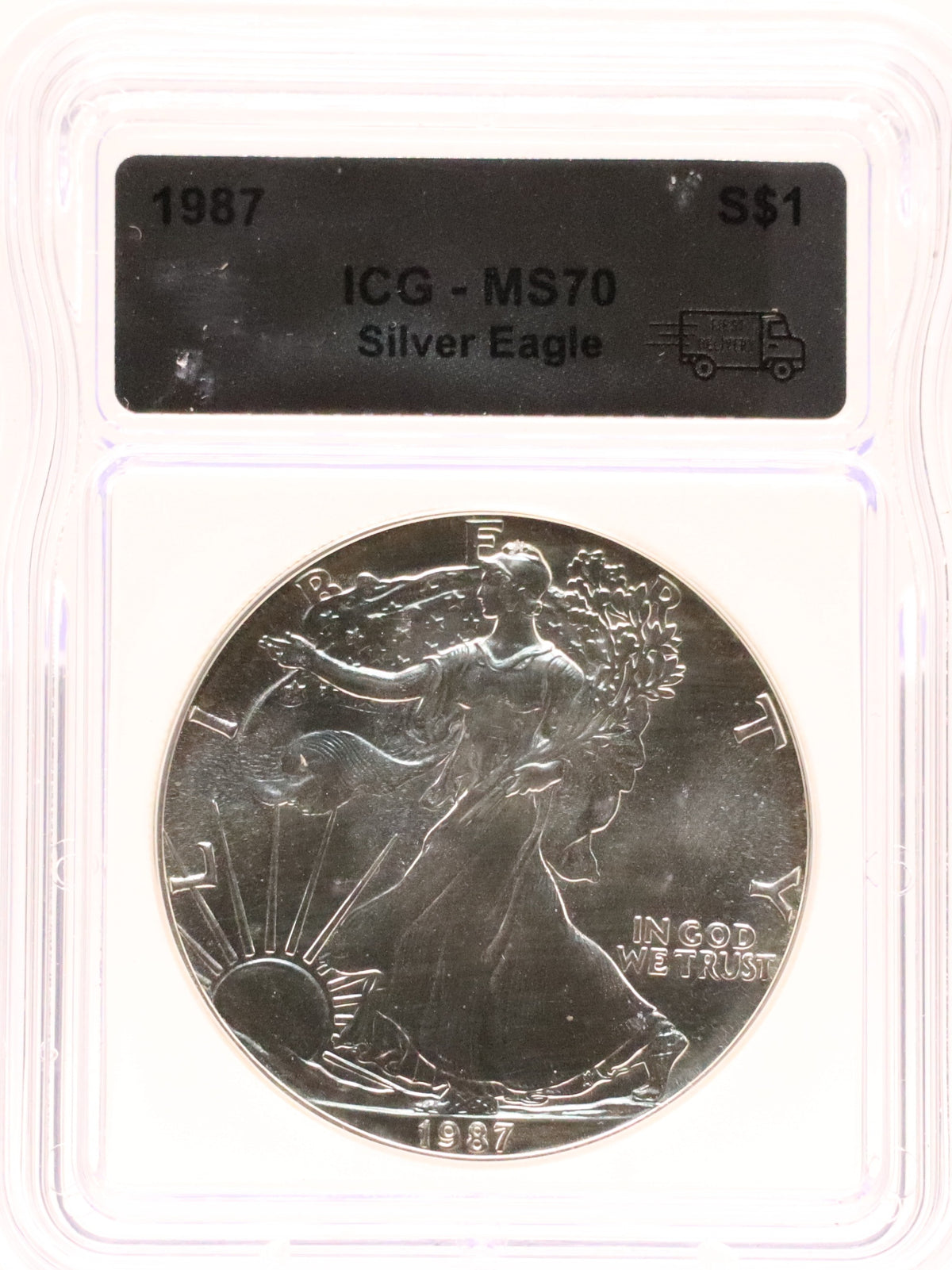 1987 American Silver Eagle ICG MS70