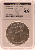2015-W Burnished Silver Eagle NGCX 9.9