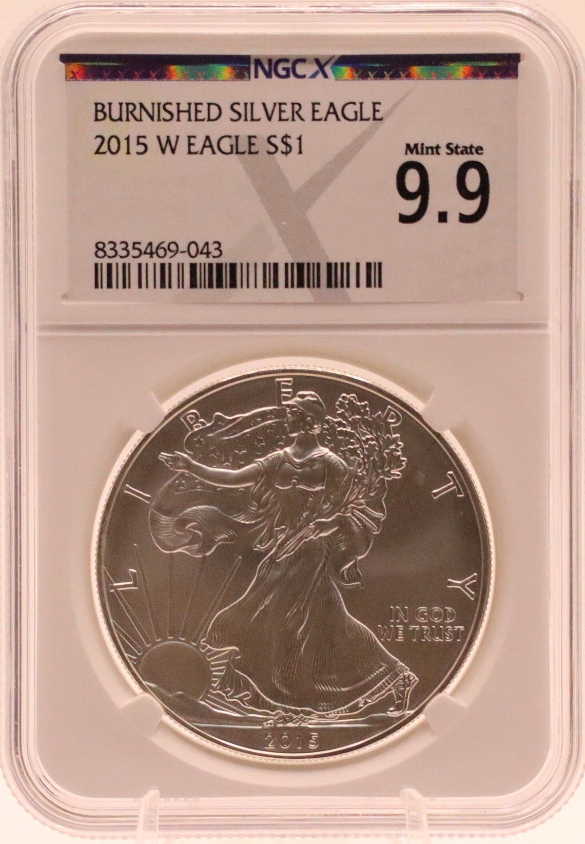 2015-W Burnished Silver Eagle NGCX 9.9