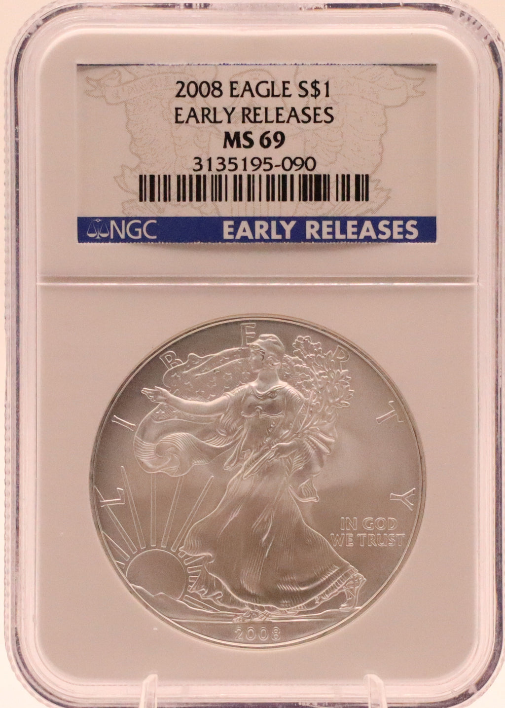 2008 American Silver Eagle Early Release NGC MS69