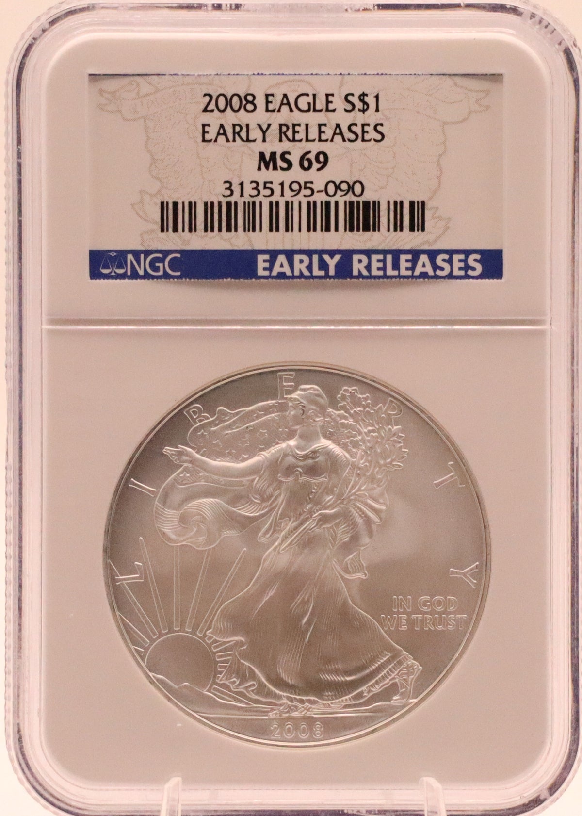 2008 American Silver Eagle Early Release NGC MS69