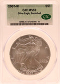 2007-W Burnished Silver Eagle CAC MS69