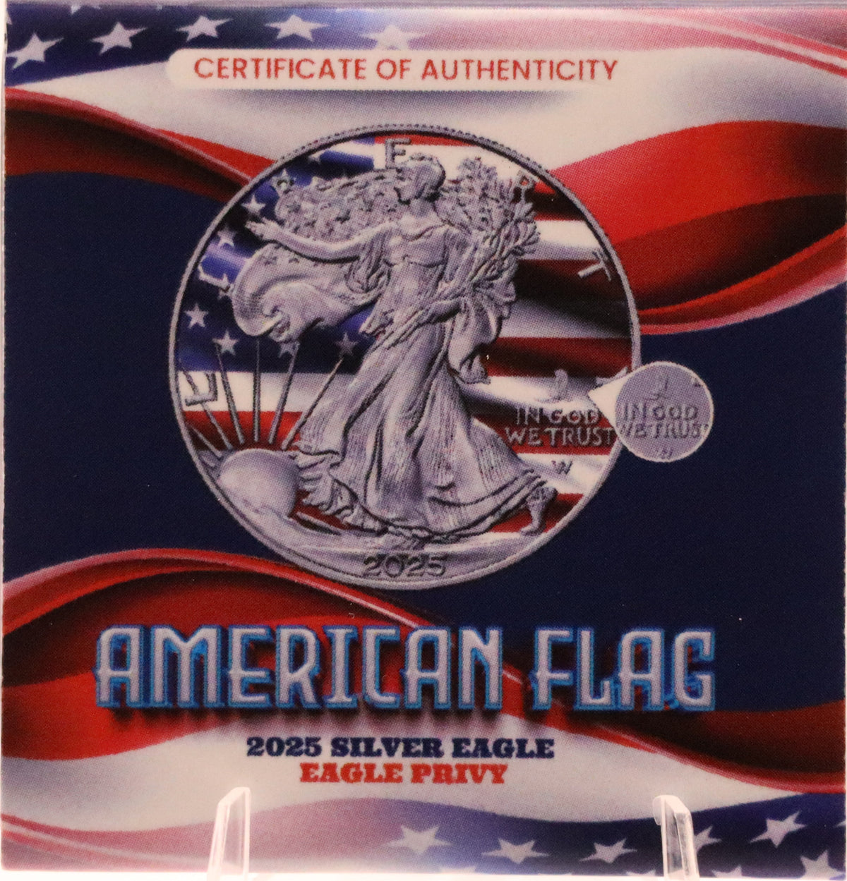 2025 American Flag Silver Eagle / Eagle Privy / with COA