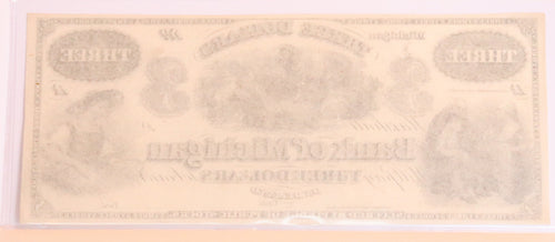 1800's Bank of Michigan $3 Obsolete Note Uncirculated