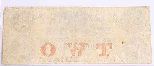 1854 Bank of Washtenaw $2 Note