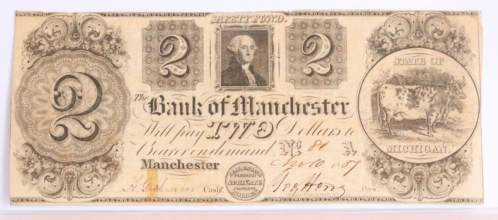 1837 Bank of Manchester $2 note