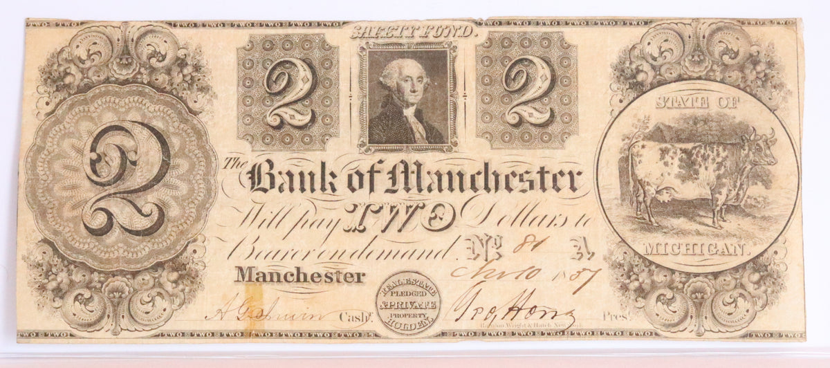 1837 Bank of Manchester $2 note