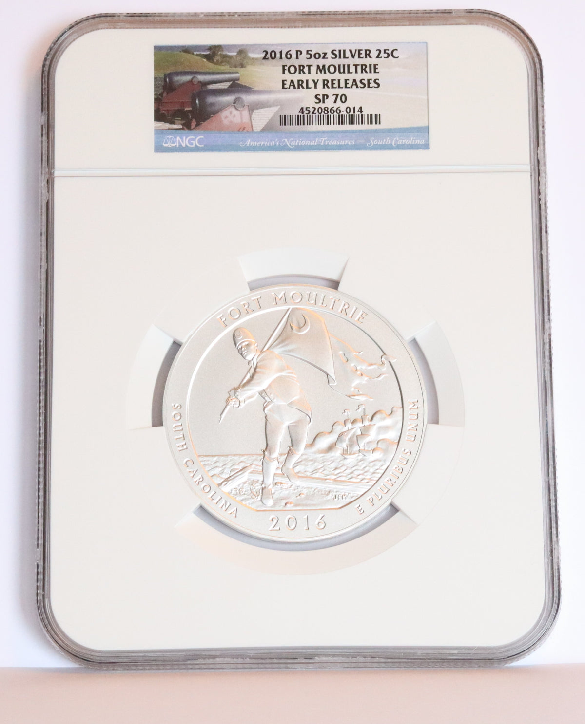 2016 P Fort Moultrie 5oz Silver Coin NGC SP70 Early Release