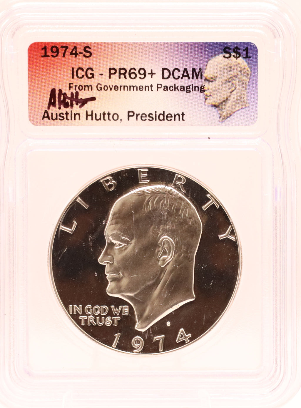 1974-S Ike Dollar ICG PR69+DCAM Silver Proof