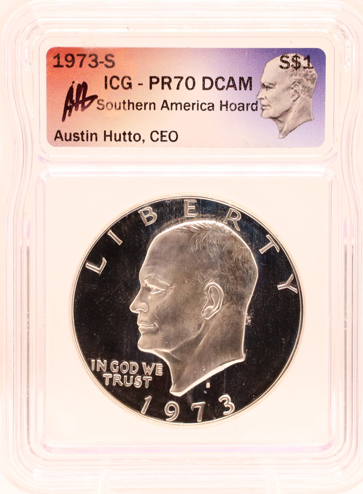 1973-S Ike Dollar ICG PR70DCAM Silver Proof