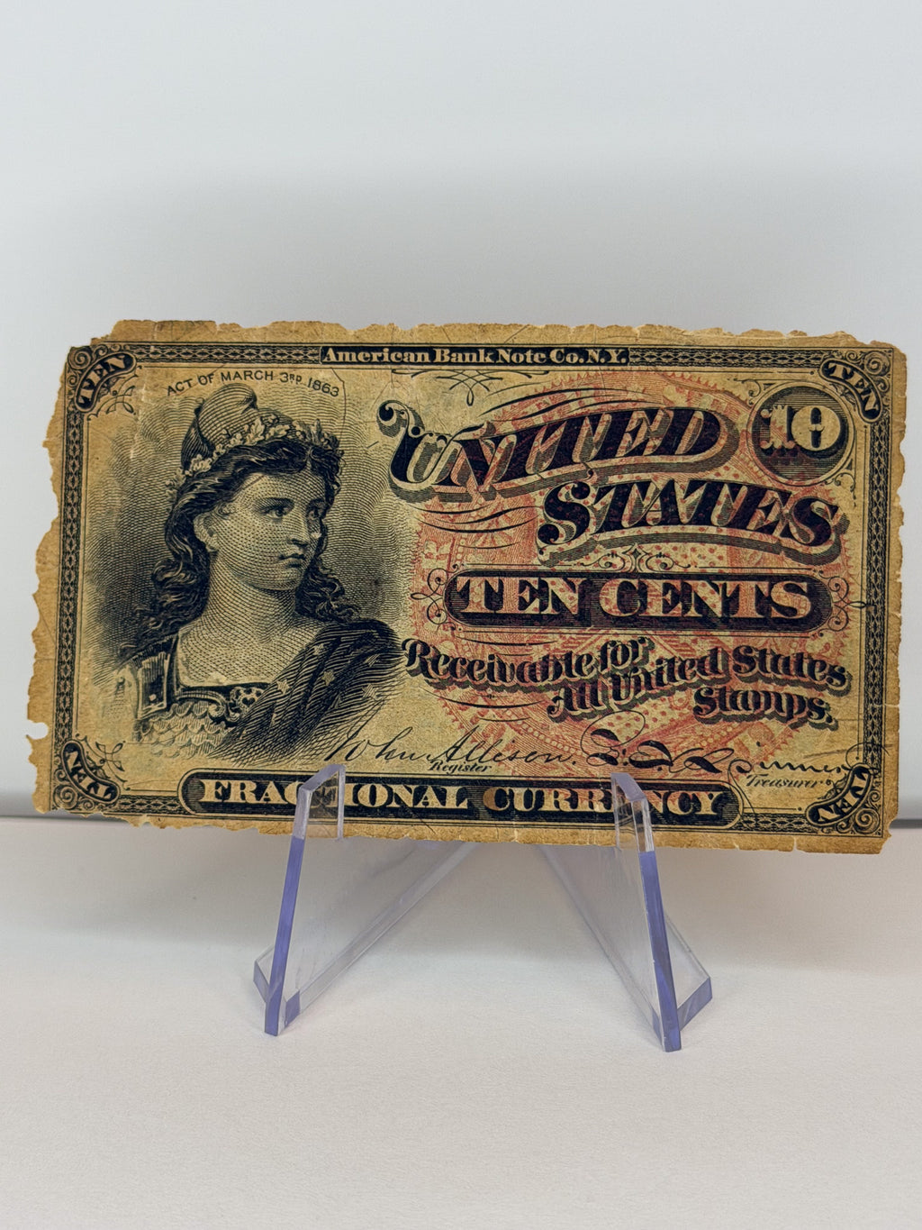 Fractional Currency 10 cent note