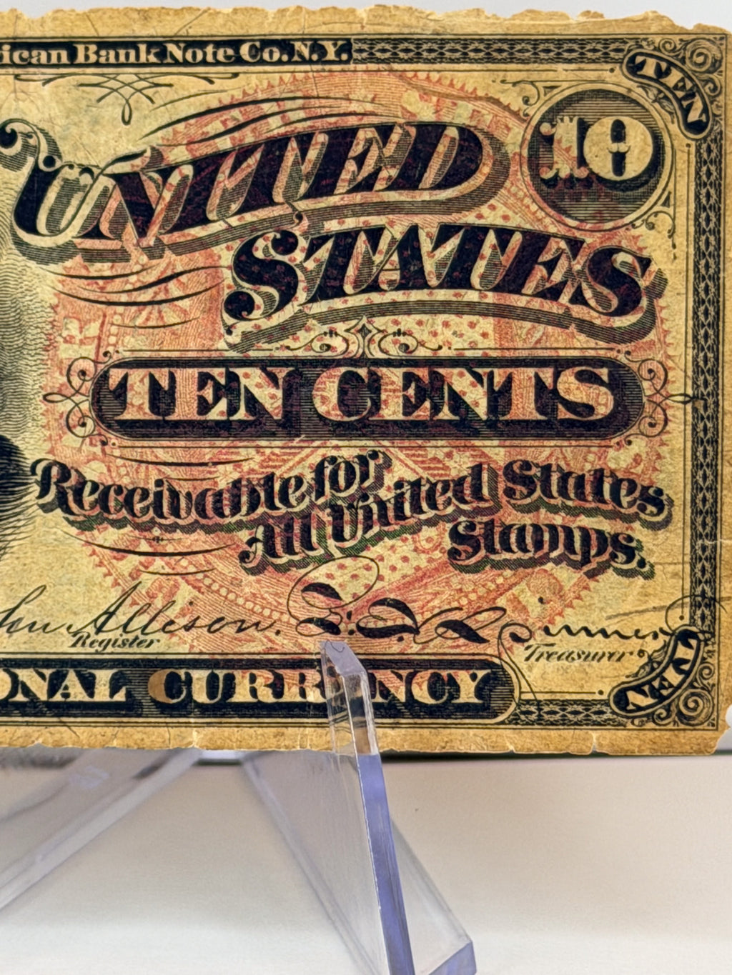 Fractional Currency 10 cent note