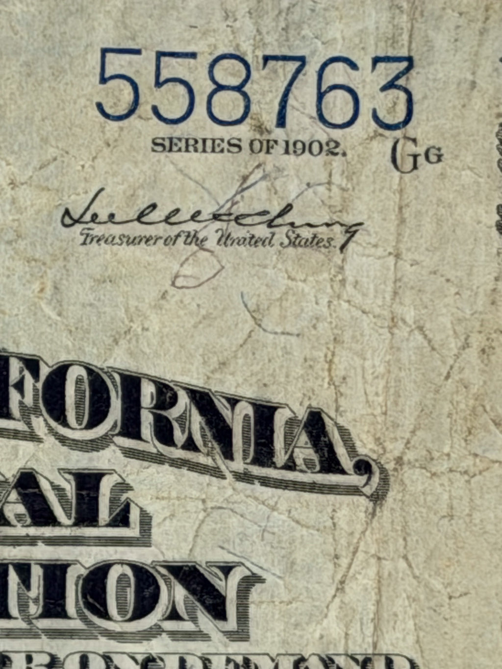 Bank of California $5 Note