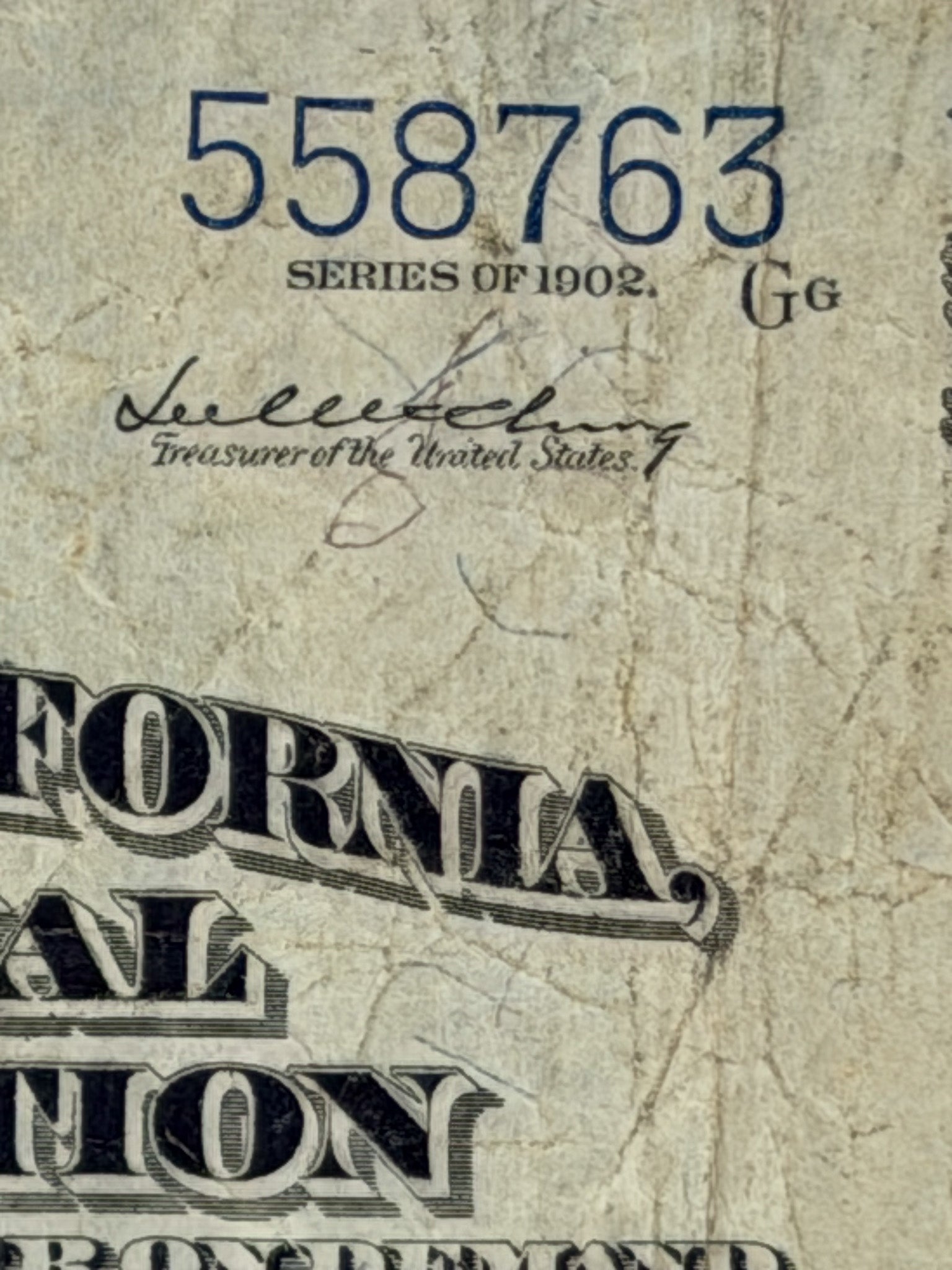 Bank of California $5 Note