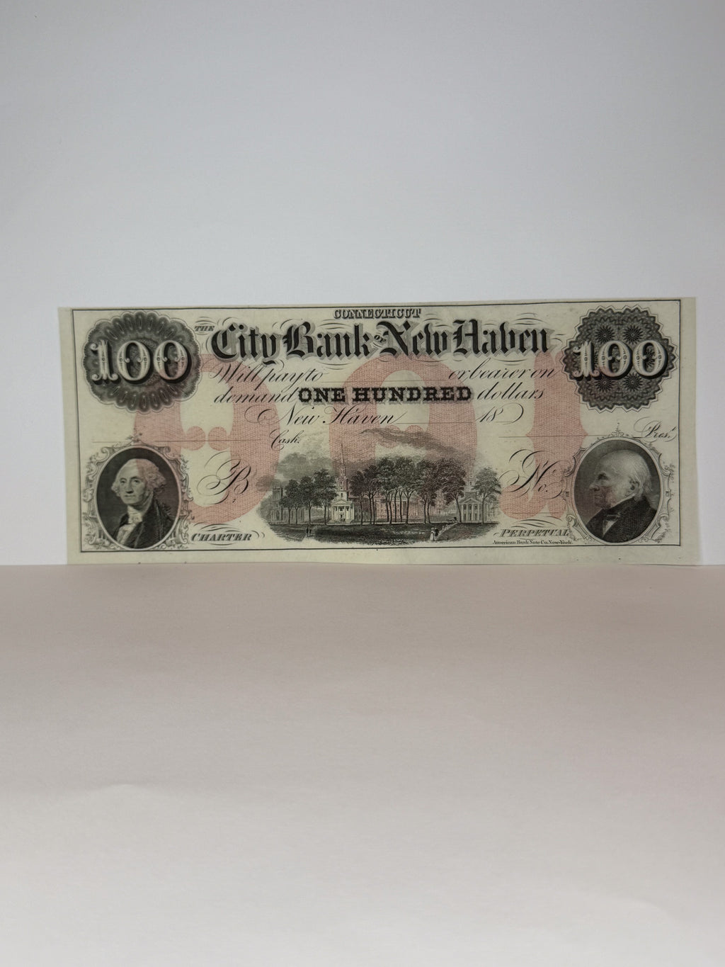 1800's City Bank of New Haven $100 Note