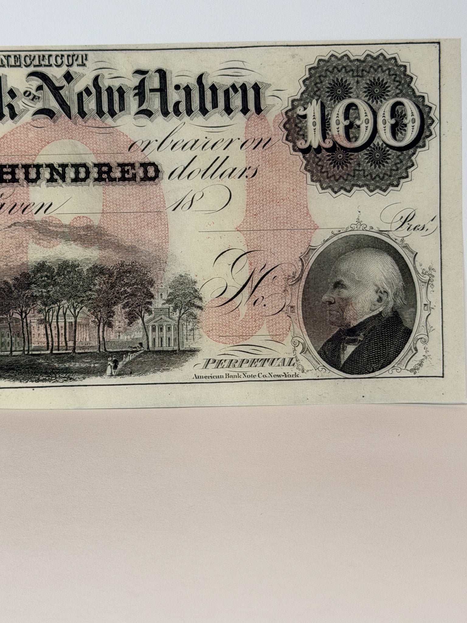 1800's City Bank of New Haven $100 Note