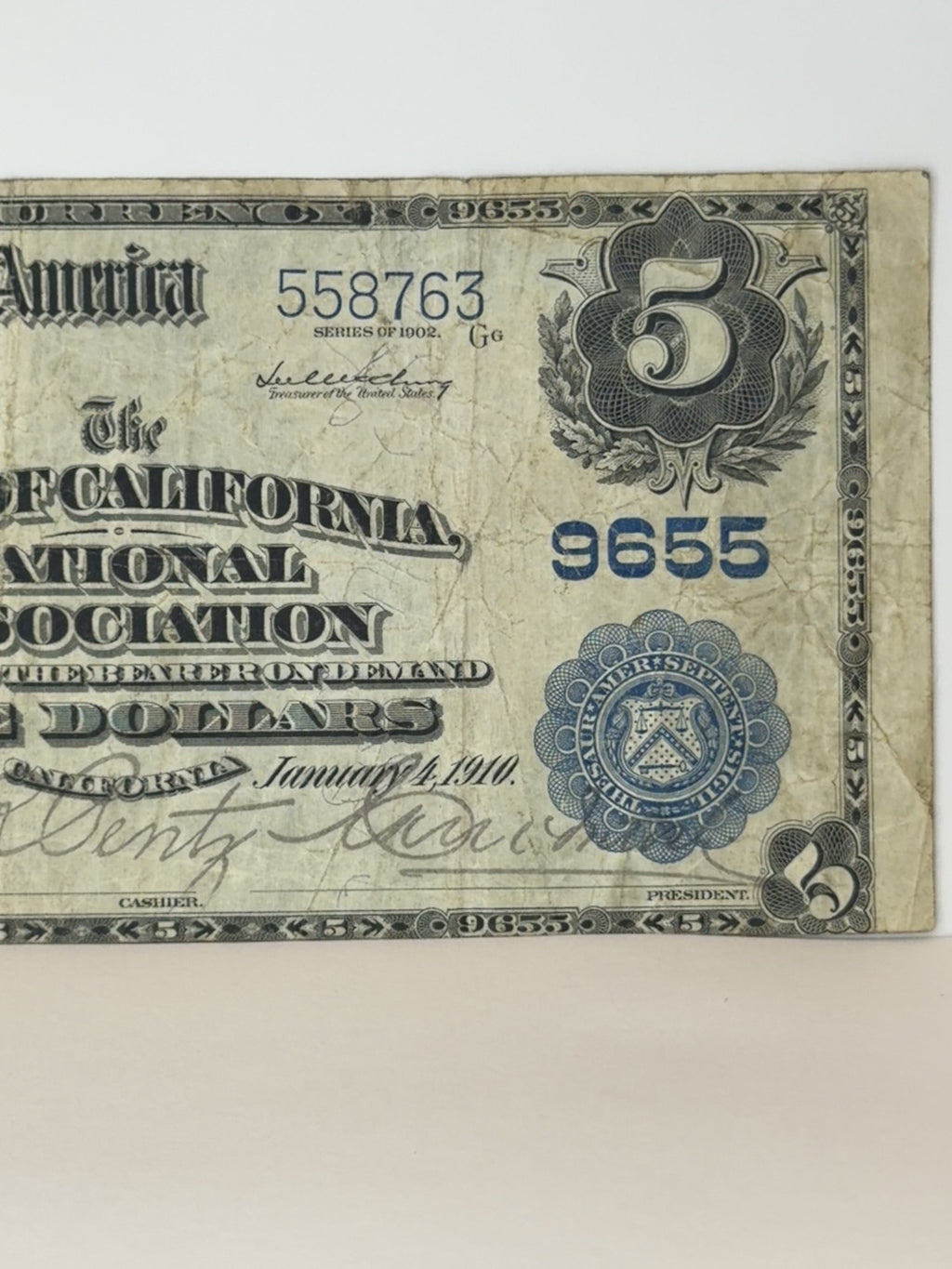 Bank of California $5 Note